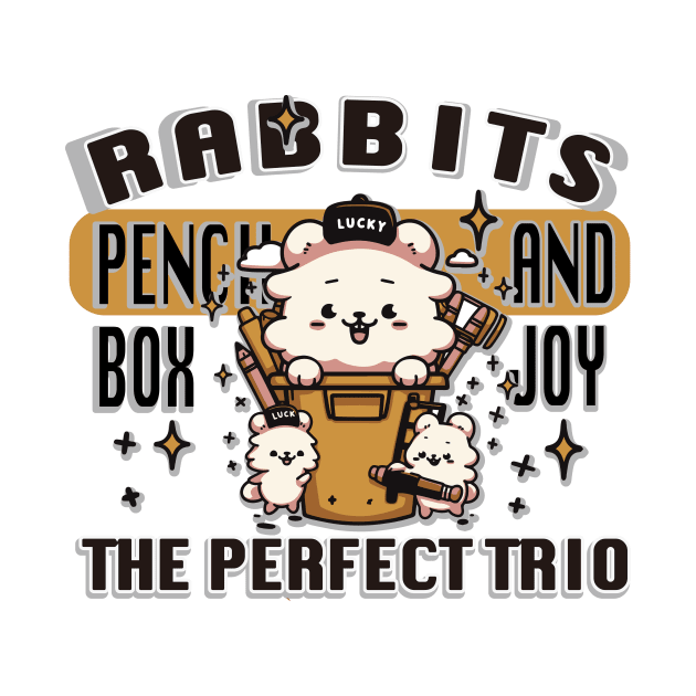 Rabbit with pencil box T-Shirt 01 by ToddT