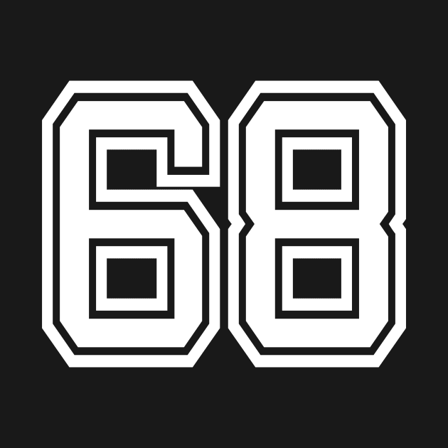 Number 68 for a sports team, group, or community T-Shirt by DariBangAngga