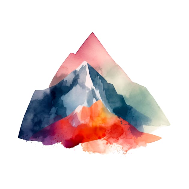 Mountain watercolor by NemfisArt