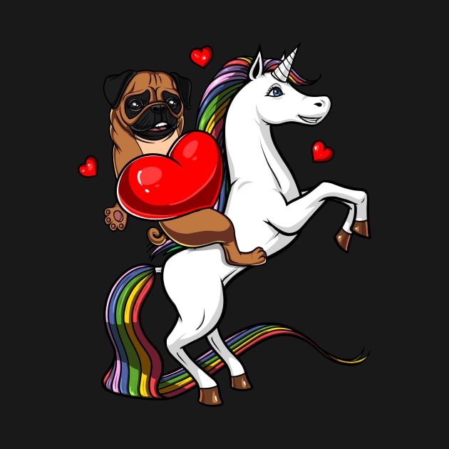 Pug Dog Riding Unicorn by underheaven