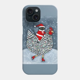 Ice Skating Christmas Chicken Phone Case