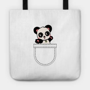 Happy dancing panda in pocket Tote