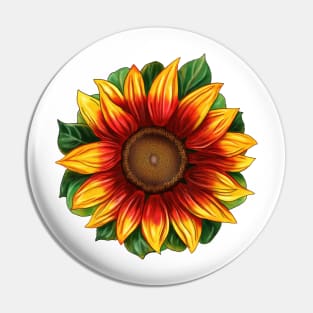 Watercolor Juneteenth Sunflower Pin