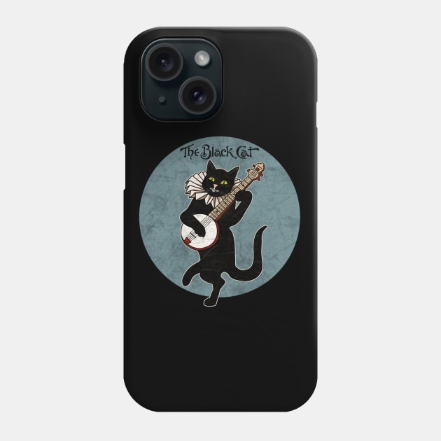 Vintage Cat Playing Banjo Phone Case by valentinahramov