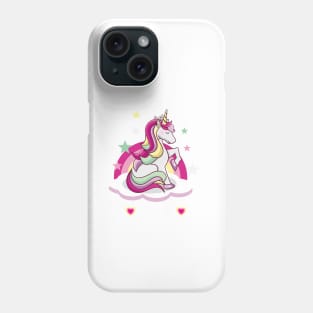 Just A Girl Who Loves Unicorn beautiful Unicorn With Herts and Stars Phone Case