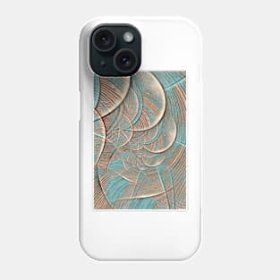 creative connections in shades of grey turquoise and gold Phone Case