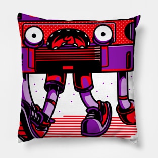 Tape Player Funny Cartoon Characters Pillow