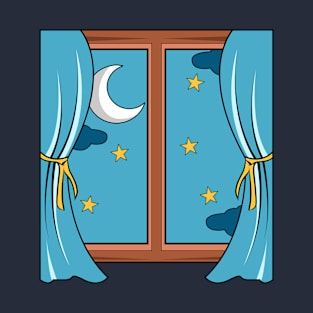 Moon And Stars Out Window T-Shirt