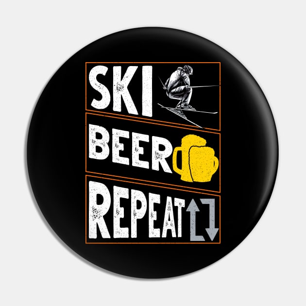 Ski. Beer. Repeat. Awesome Skiing & Drinking Skier Pin by theperfectpresents