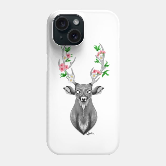 FLORAL STAG Phone Case by Maker Art Creations