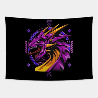 Horned Purple Dragon Tapestry