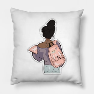 College Style Illustration Pillow