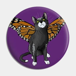 Spotted Black Monarch Flitter Kitty Pin