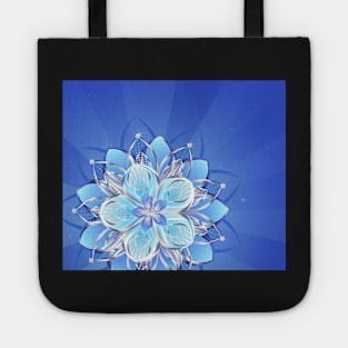 Abstract silver flower Tote