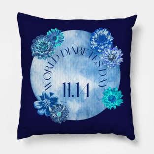 World diabetes day- aesthetic blue circle Pillow