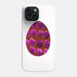 Easter egg - animal print with stains, isolated on white background. Simple violet and red boho watercolor. Design for background, cover and packaging, Easter and food illustration, greeting card. Phone Case