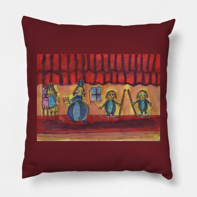 Magic Tricks Pillow by Mila-Ola_Art