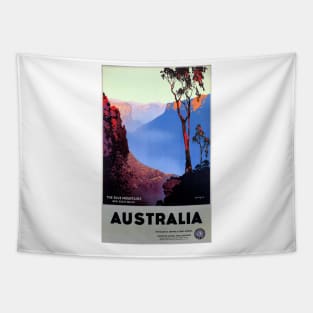 Vintage Travel Poster The Blue Mountains Australia Tapestry