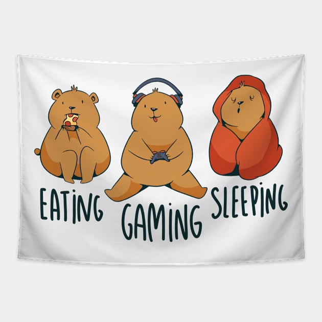 Eat Sleep Gaming Tapestry by NobleTeeShop