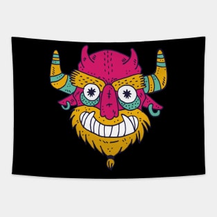 Crazy monster with horns Tapestry