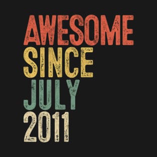 Awesome Since July 2011 9th Birthday Gifts 9 Year Old T-Shirt