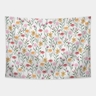 Colorful Wildflower Watercolor Design Tapestry