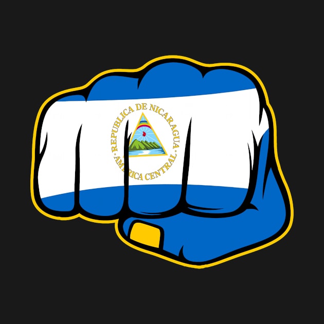 Nicaragua Flag, Nicaraguan Fist, Nicaragua by Jakavonis