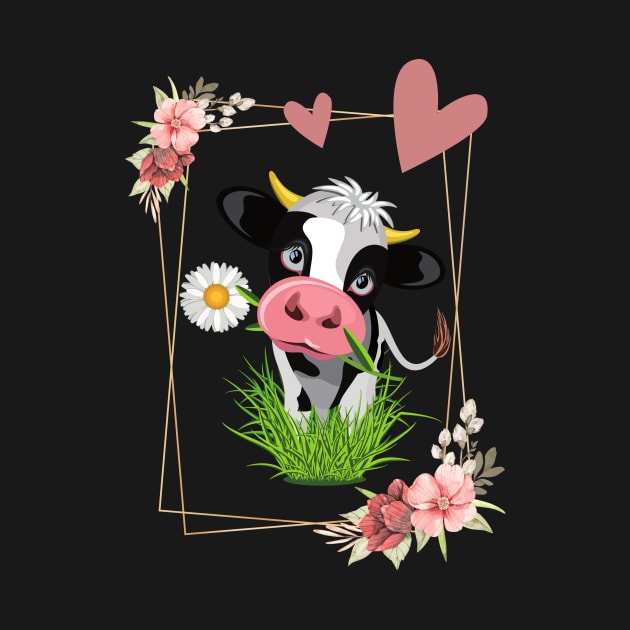 Cute Cow Eating Grass by NICHE&NICHE