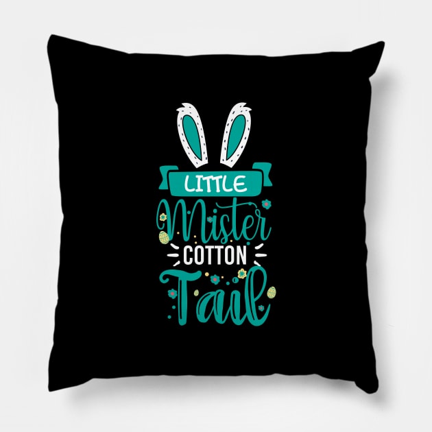 Kids Little Mister Cotton Tail - Boys Easter Bunny Rabbit Ears Pillow by ScottsRed