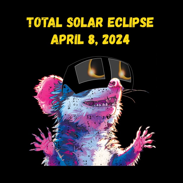 Total Solar Eclipse 2024 Grunge Possum by Rocky Ro Designs