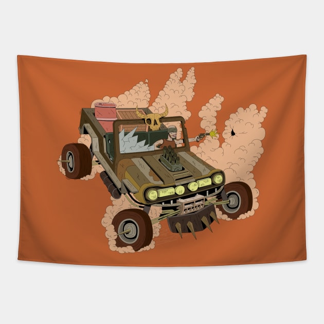 Fury on Road Tapestry by Franjos