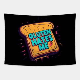 Funny Gluten Hates Me Tapestry