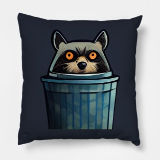 Trash panda in Garbage Can, Raccoon Alternate Pillow
