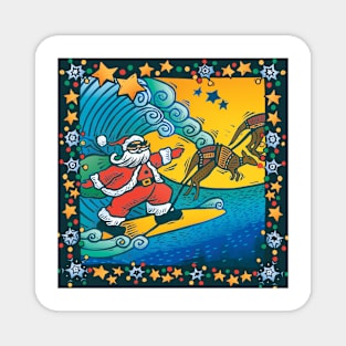 Surfing Santa Magnet