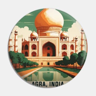 Agra India Vintage Tourism Travel Pin