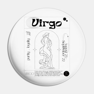 Virgo Zodiac Sign Personality Card Pin