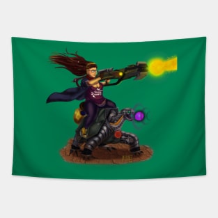 Turtle rider Tapestry