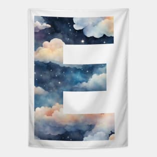 A pattern of cloud shapes filling the letter e Tapestry