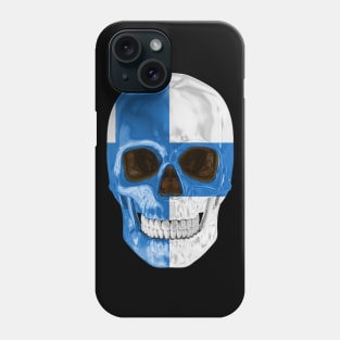 Finland Flag Skull - Gift for Finnish With Roots From Finland Phone Case