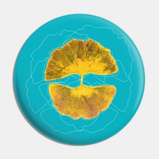 Double golden ginkgo Pin