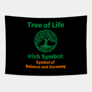 Tree of Life Irish Symbol: Symbol of Balance and Harmony Orange Tapestry