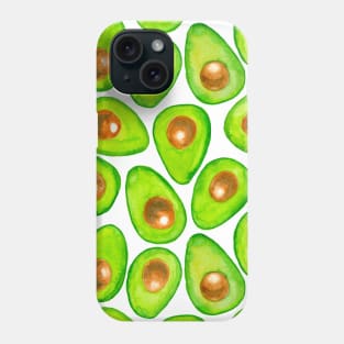 Avocado slices watercolor Phone Case