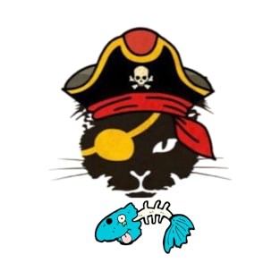 Retro Pirate Cat Kitten Halloween Skull T-Shirt