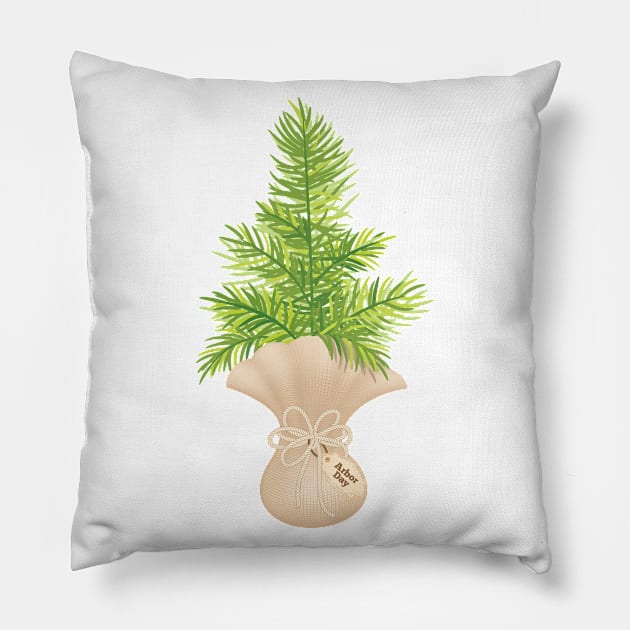 Arbor Day Seedling Pillow by SWON Design