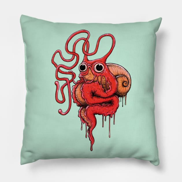 Tentacled snail Pillow by Sabou