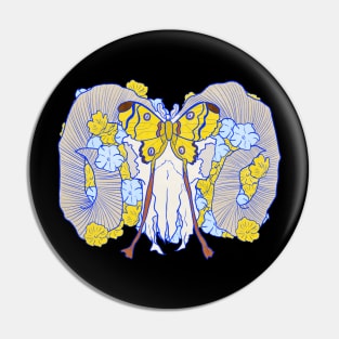 Ram Skull and Comet Moth Pin