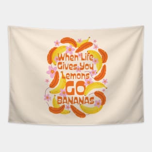 Go Bananas Illustrated Quote Tapestry