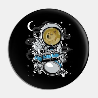 Astronaut Drummer Dogecoin DOGE Coin To The Moon Crypto Token Cryptocurrency Blockchain Wallet Birthday Gift For Men Women Kids Pin