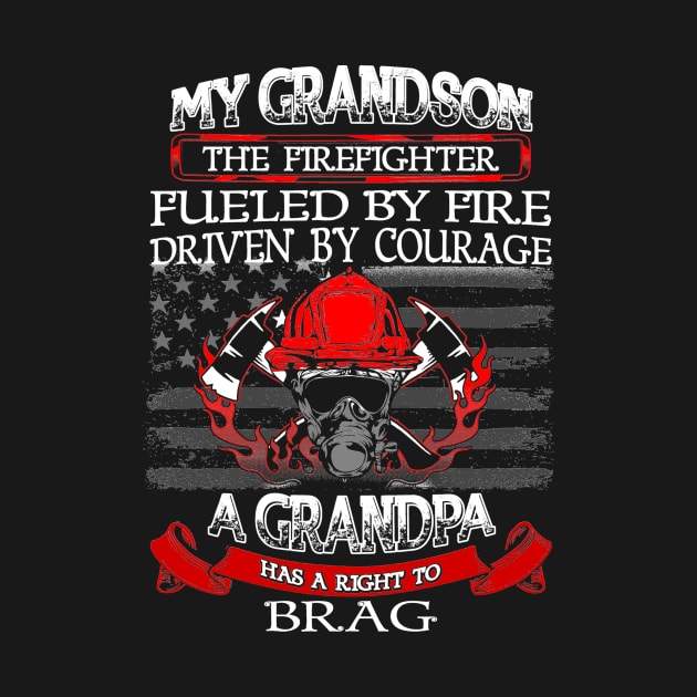 Proud Grandpa of a Firefighter Grandson Apparel  Tshirts by PayneShop