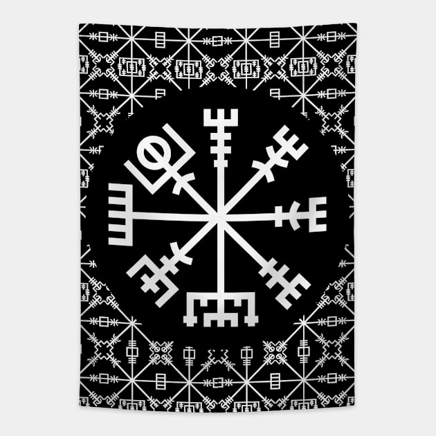 Viking Compass Vegvisir Tapestry by FullOnNostalgia